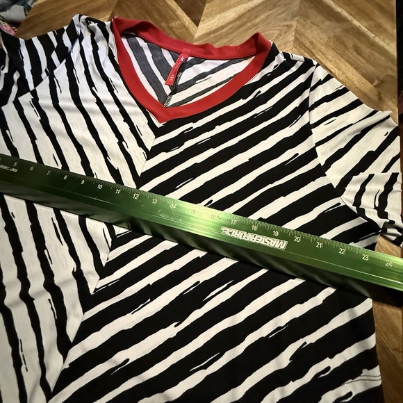 IC By Connie K Top 3/4 Sleeve Nautical Striped Print Oversized USA Made XL - Picture 5 of 9